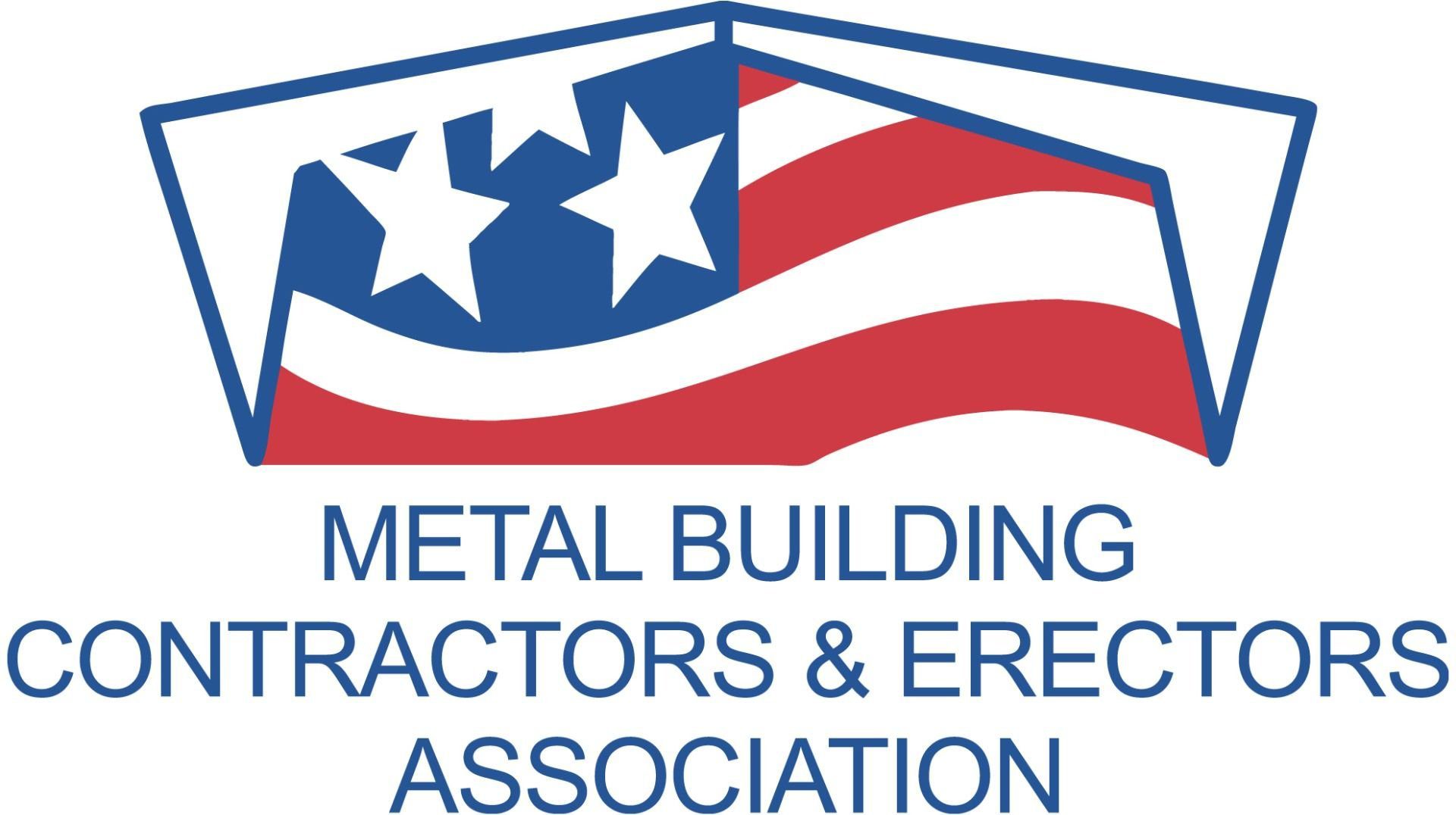 A logo of the metal building contractors and erectors association.